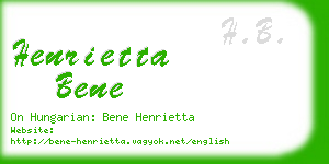 henrietta bene business card